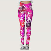 Octopus Blanc Sur Rose Chaud & Violet - Leggings (Devant)