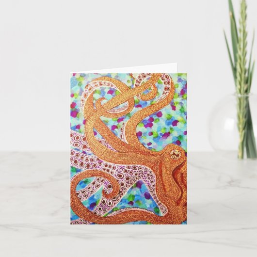octopus blanco-notecard kaart (Voorkant)
