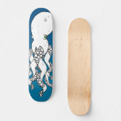Octopus (blauw) Skateboard Deck (Voorkant)