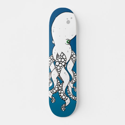 Octopus (blauw) Skateboard Deck (Voorkant)