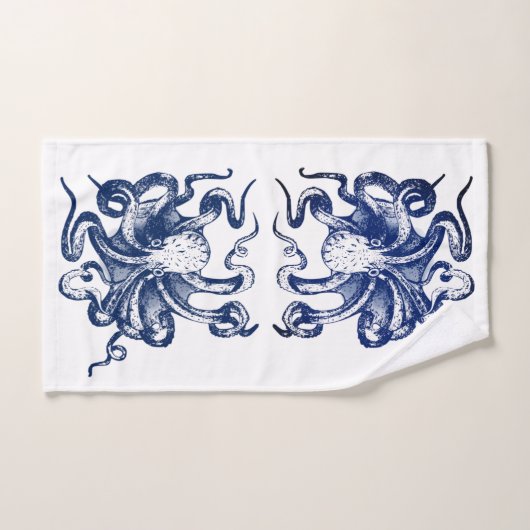 Octopus bleu (Serviette à main)