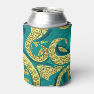 Octopus Blikkoeler Teal en Goud Blikjeskoeler