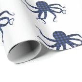 Octopus Blue Buffalo Play Holiday Cadeaupapier (Rol Hoek)
