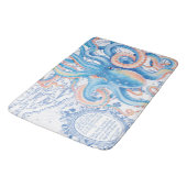 Octopus Blue Map grafische Waterverf Badmat (Gekanteld)