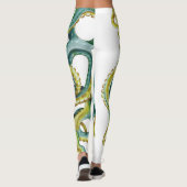Octopus Blue Waterverf Art Leggings (Achterkant)