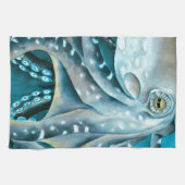 Octopus Blue Waterverf Detail Theedoek (Horizontaal)