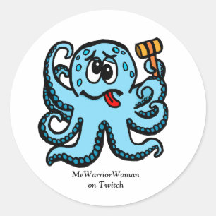 Octopus Bonk, MeWarriorVrouw op Twitch Ronde Sticker