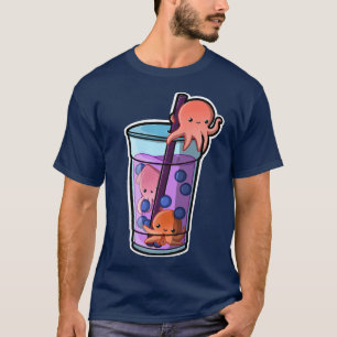 Octopus Bubble Tea Schattig Kawaii Animal Cute Bob T-shirt