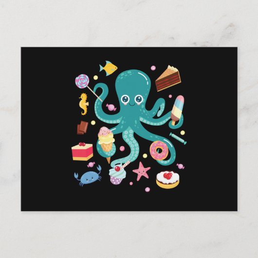 Octopus Cake Squid Briefkaart (Voorkant)