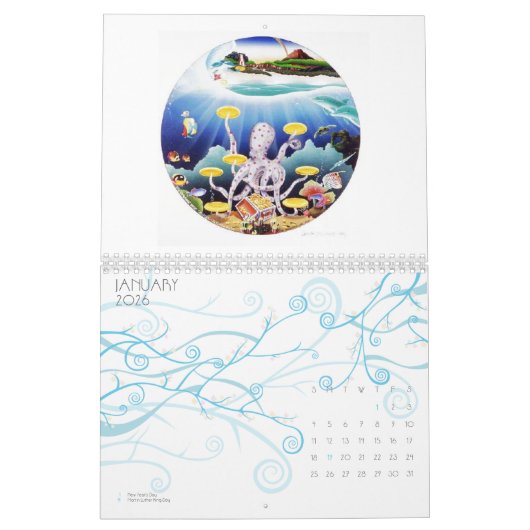 Octopus Calendar Kalender (Jan 2026)