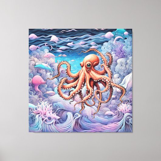 Octopus Canvas Afdruk (Voorkant)