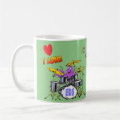 Octopus Cartoon Coffee Lover Green Coffee Mok (Links)