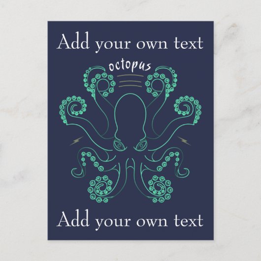 Octopus Cephalopod Tentacles Aankondigingskaart (Voorkant)