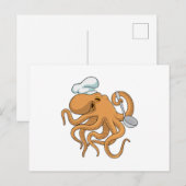 Octopus Chef hoed Briefkaart (Voorkant / Achterkant)