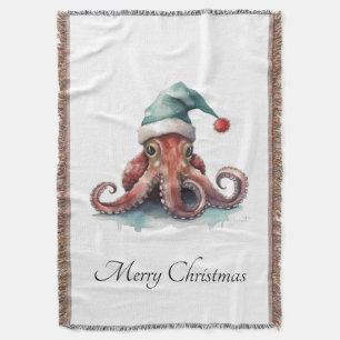 Octopus Christmas Joy, op maat Deken