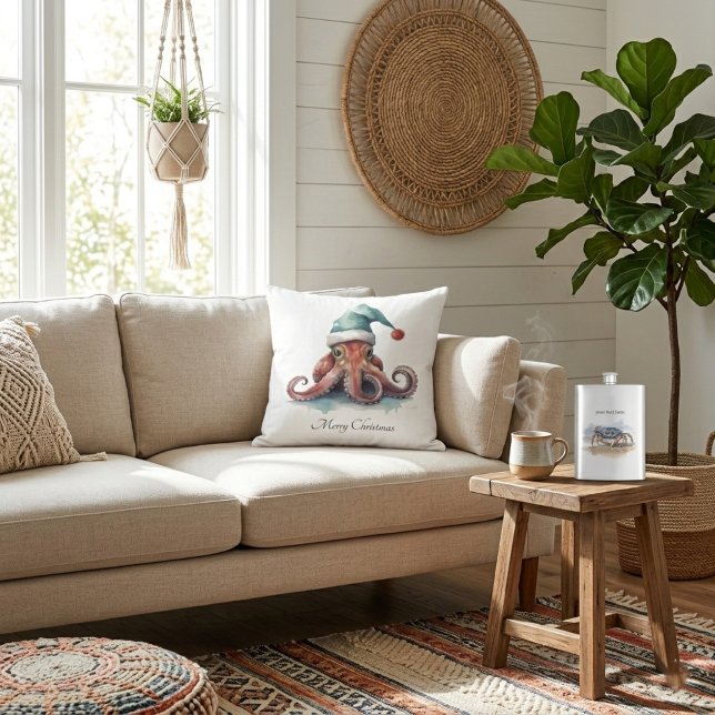 Octopus Christmas Joy, op maat Kussen (Creator heeft geüpload)