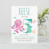 Octopus cinquième anniversaire Invitation (Debout devant)