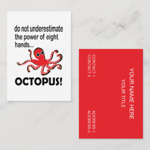 Octopus Coastal Beach Funny Octopus Visitekaartje