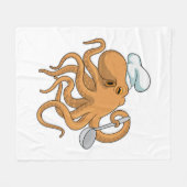 Octopus Cook Chef pet Fleece Deken (Voorkant (Horizontaal))