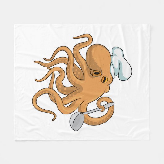 Octopus Cook Chef pet Fleece Deken (Voorkant (Horizontaal))