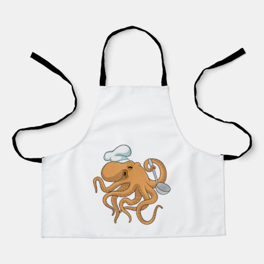 Octopus Cook Chef pet Schort (Voorkant)