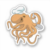 Octopus Cook Chef pet Sticker (Voorkant)