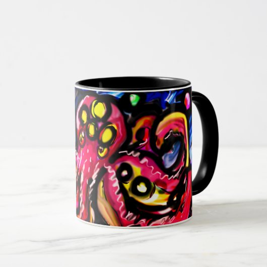 Octopus coole art mok (Voorkant rechts)
