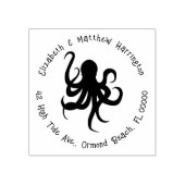 Octopus Curved Address Text Rubber Stamp Rubberstempel (Afrduk)