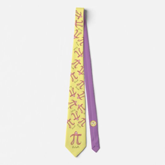 Octopus Cute Math Enseignant Pi Day Cravate mascul (Devant)