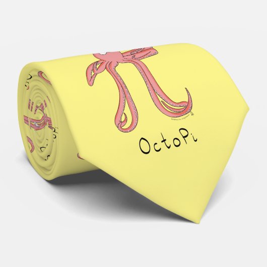 Octopus Cute Math Enseignant Pi Day Cravate mascul (Roulé)