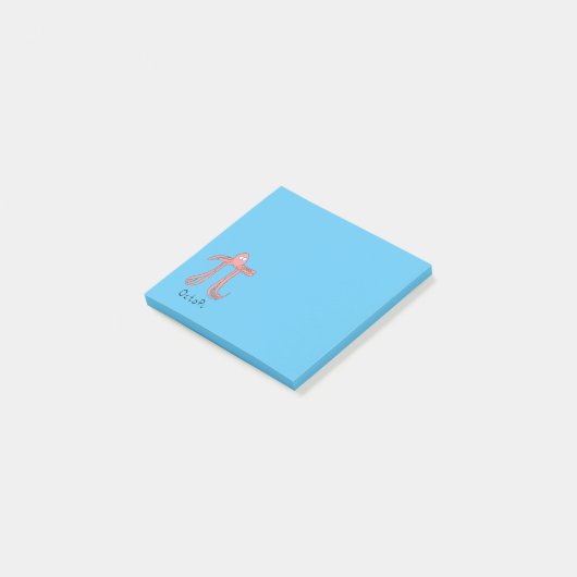 Octopus Cute Math Pi Day Post-it Notes (Incliné)