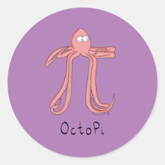 Octopus Cute Wiskunde Pi Dag Stickers (Voorkant)