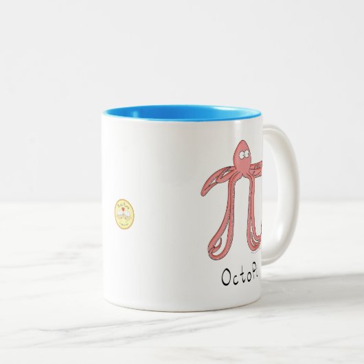 Octopus Cute Wiskunde Pi Day Koffie Mok (Voorkant rechts)