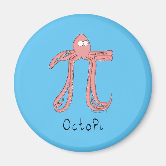 Octopus Cute Wiskunde Pi Day Magnet Magneet (Voorkant)