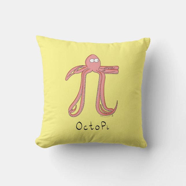 Octopus Cute Wiskunde Pi Day Pillow Kussen (Voorkant)