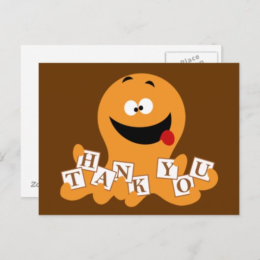 Octopus dank je briefkaart (Voorkant / Achterkant)