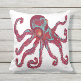 Octopus - Deep Maroon Buitenkussen