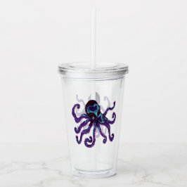 Octopus - Deep Paars Acryl Drinkbeker