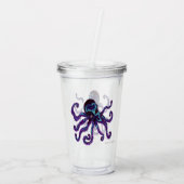 Octopus - Deep Paars Acryl Drinkbeker (Achterkant)