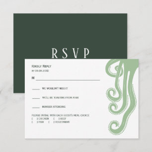 Octopus Deep Sea Réponse Mariage moderne, Vert