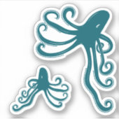 Octopus Deep Zee, Oceaanwezen, Octopi Sticker (Voorkant)