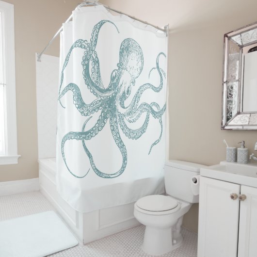 Octopus Design Shower Curtain Douchegordijn (In situ)