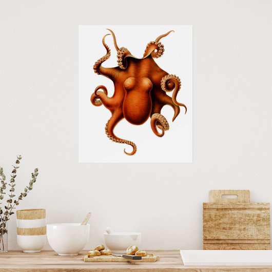 Octopus Die Cephalopod Poster vintage (Cuisine)