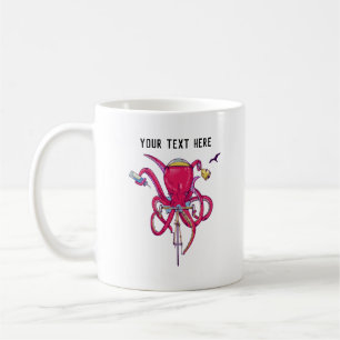 Octopus die fietsen koffiemok