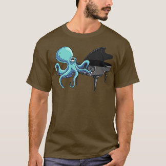 Octopus die Piano Squid afspeelt T-shirt