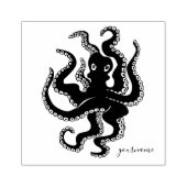 Octopus Dier Vis Inktvis Rubberstempel (Afrduk)