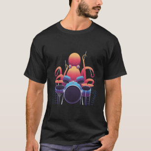 Octopus Drummer Percussionist Muzikant Drumband G T-shirt