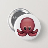 Octopus - Emoji Ronde Button 5,7 Cm (Voorkant /achterkant)
