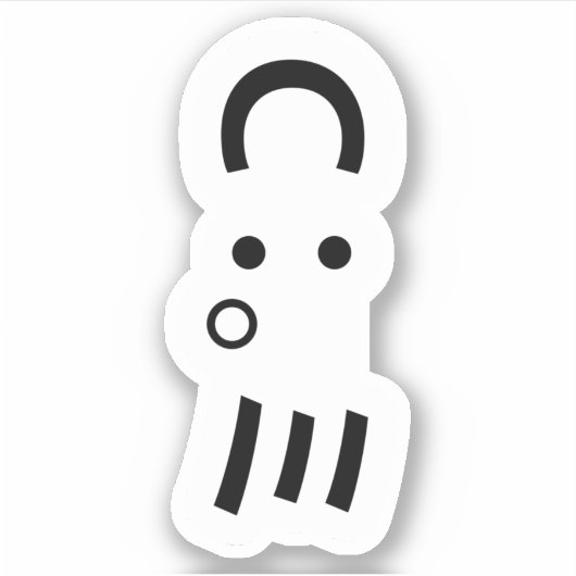 Octopus Emoticon Japanse Kaomoji Sticker (Voorkant)