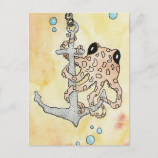 Octopus en anker briefkaart